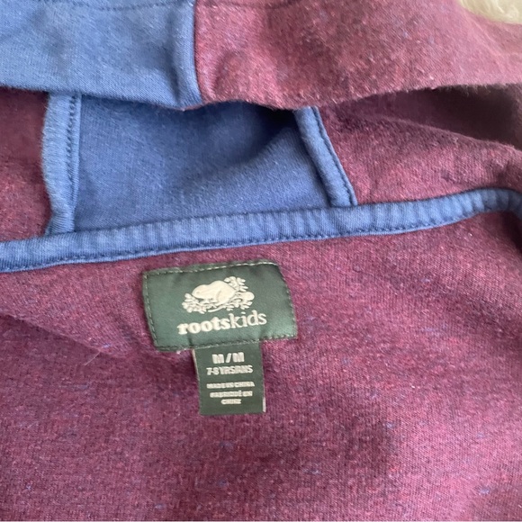 ROOTS Boys Active Scuba Zip Hoodie, Maroon Speckle, Size M - Picture 8 of 10